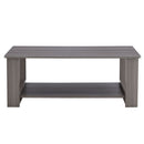 Textured Living Room Center Coffee Table with Storage (Grey)