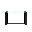 Rectangular Glass Tabletop with Trapezoid Bracket