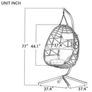 Wicker Hanging Egg Chair with Stand (Beige)