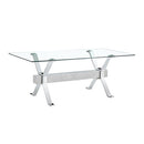 Modern Luxury Gold Chrome Plated Glass Table