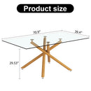 6-8 Seater Dining Table with Glass Top & Single Metal Legs