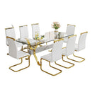 Modern Tempered Glass Table & 8 Dining Chair