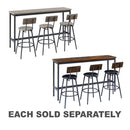 Industrial Bar Table Set with 3 Stools