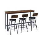 Industrial Bar Table Set with 3 Stools