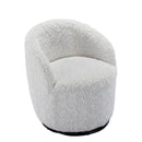 Compact Velvet Swivel Barrel Chair w/ Black Coating (Grey)