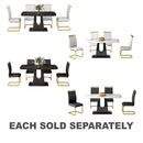 Marble Like Table & Gold Plated Dining Chair Set