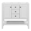 Bathroom Vanity Base w/ Cabinet, Drawer & Open Shelf (White)