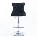 Tufted Velvet Armless Bar Stools w/ Chrome Details