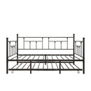 Twin-Sized Full Metal Pull-Out Daybed Bedframe with Trundle