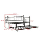 Twin-Sized Full Metal Pull-Out Daybed Bedframe with Trundle