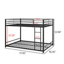 Full Sized Full Metal Bunk Bedframe with Ladder & Rail