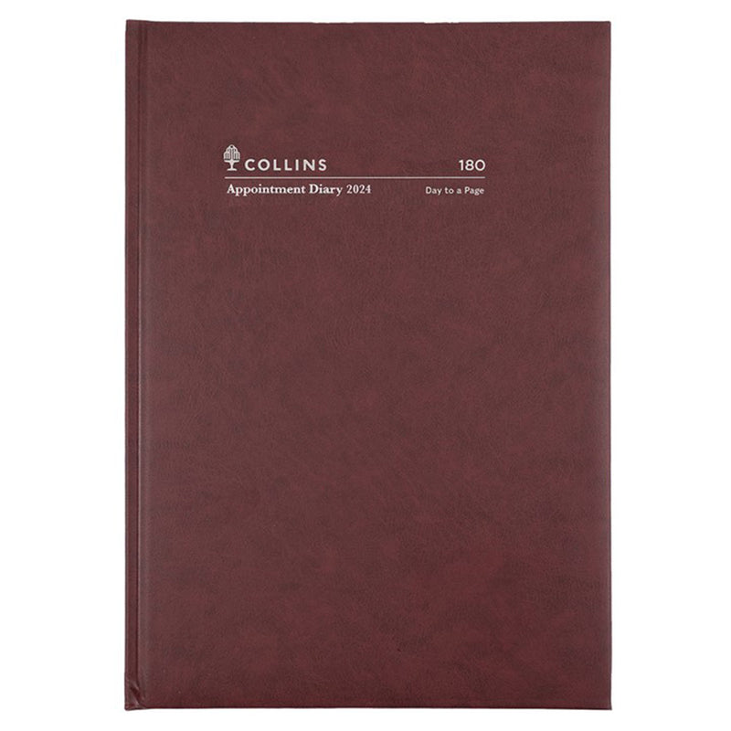 Collins Debden A4 2024 Appointment Diary (Burgundy)