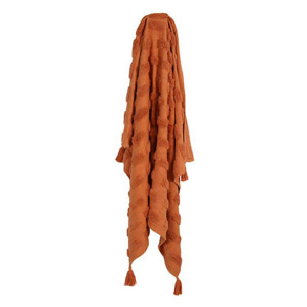 Piol Cotton Throw with Tassles and Terracotta (150x125cm)