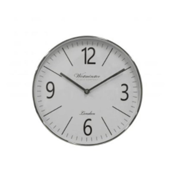 Barnet Metal Clock Silver (29.5x29.5x5cm)