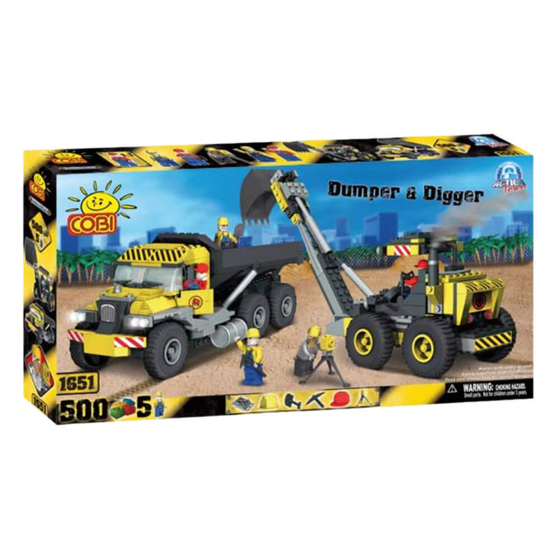 Action Town 500 Piece Construction Dumper and Digger Set