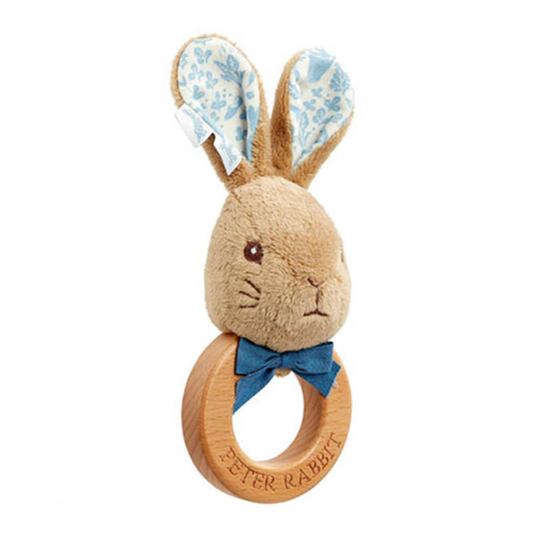 Beatrix Potter Peter Rabbit Signature Wooden Ring Rattle