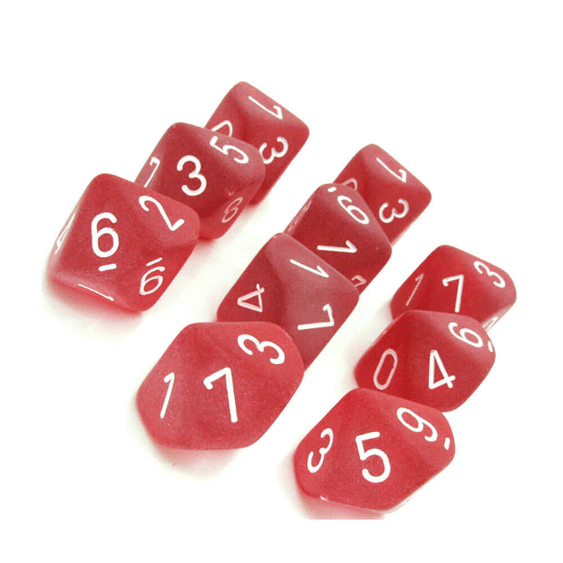 CHESSEX D10 POLIEDRAL 10-DIE SET FROSTED