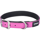  Elegante collar de cuero vegano (rosa fuerte)