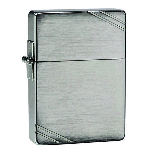 Zippo Brushed Chrome Lighter 1935 Replica with Slashes