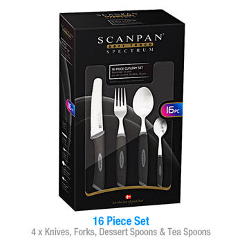 Scanpan Spectrum 16pc Black/Grey Cutlery Set