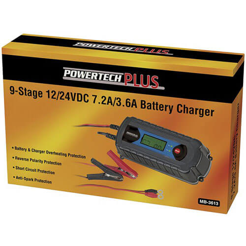 12V 7.2A/24V 3.6A 9 State Battery Charger