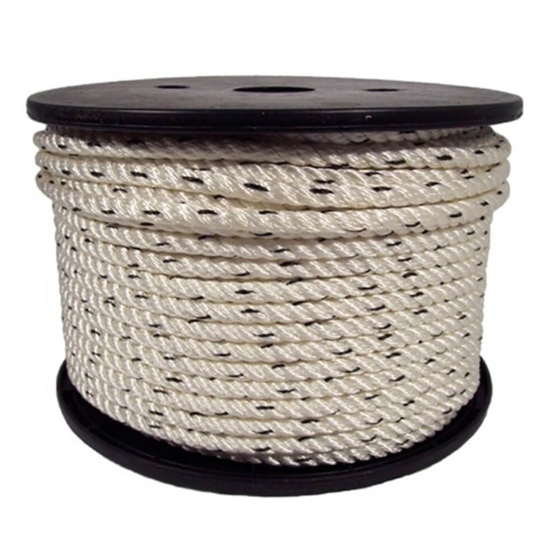 Nylon White + Black Fleck Rope 100m Roll