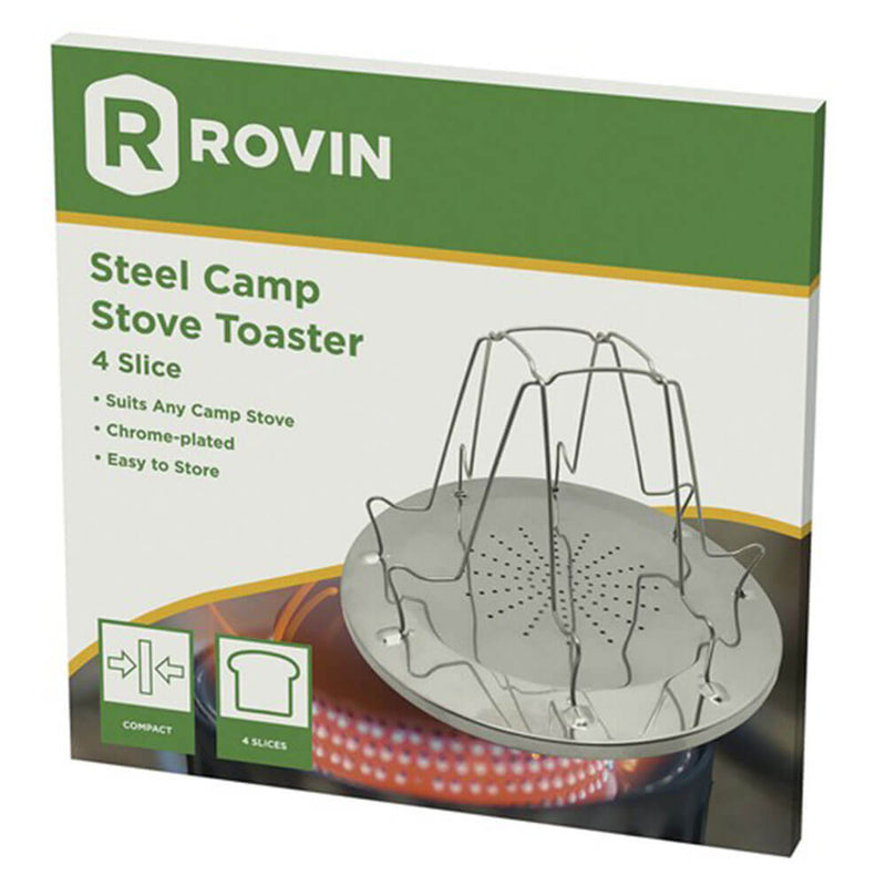 Stainless Steel Camp Stove Bread Toaster (4 Slice)