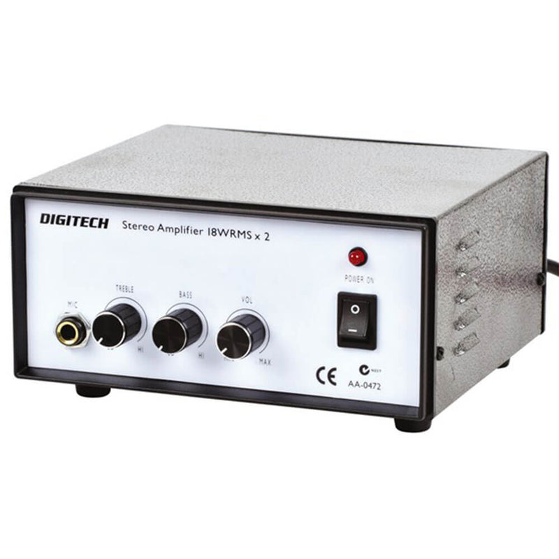 Mini Stereo Home Amplifier w/ Tone Ctrl (2x18W RMS 240VAC)