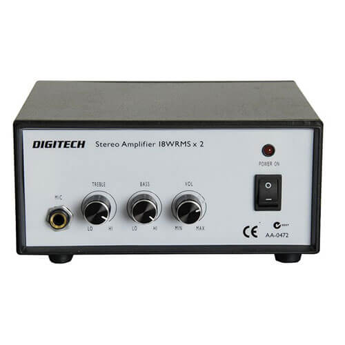 Mini Stereo Home Amplifier w/ Tone Ctrl (2x18W RMS 240VAC)