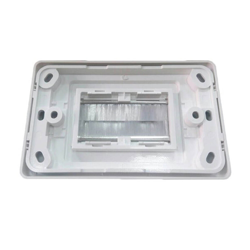  Placa de pared para entrada de cables con cepillo (blanco)