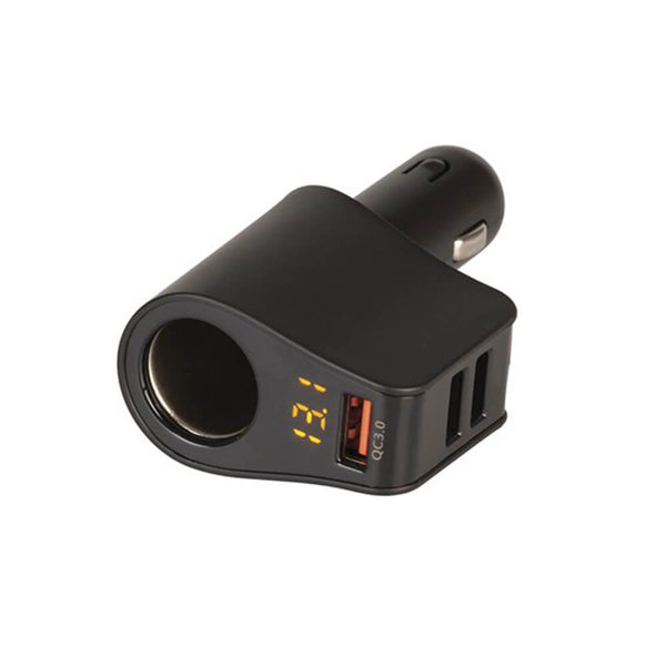 Powertech USB and Voltmeter Car Cigarette Lighter Adaptor