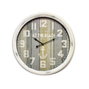 At the Beach Metal Wall Clock (White)