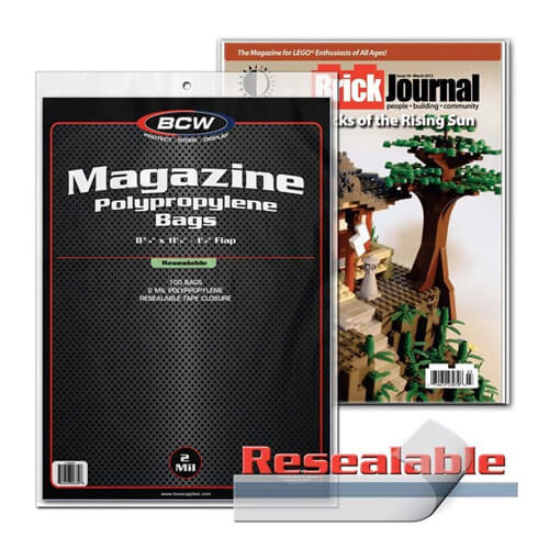 BCW Magazine Bags Resealable (8" 3/4 x 11"/100's)