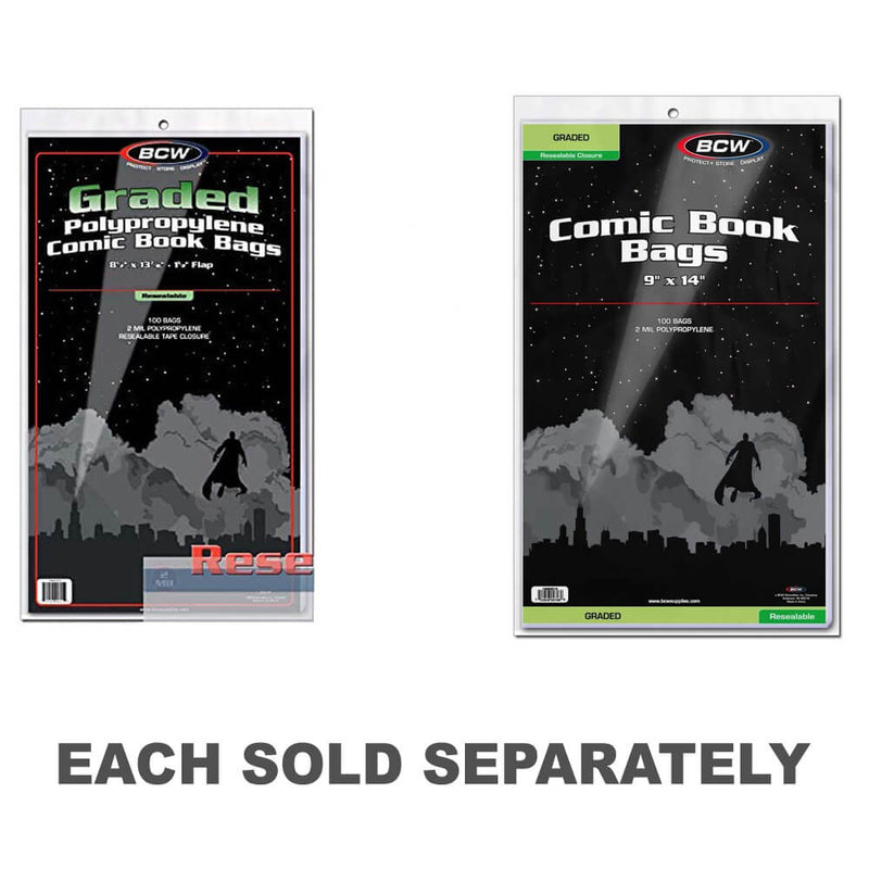 BCW Comic Book Bags Graded Resealable (100)
