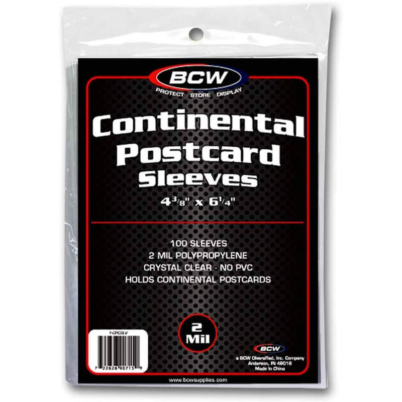 BCW Continental Postcard Sleeves (4" 3/8 x 6" 1/4)