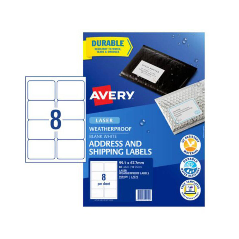 Avery Heavy Duty Label 10pk (8/sheet)