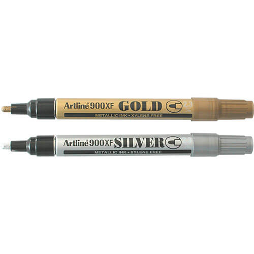 Artline Bullet Tip Marker Gold/Silver 12pk