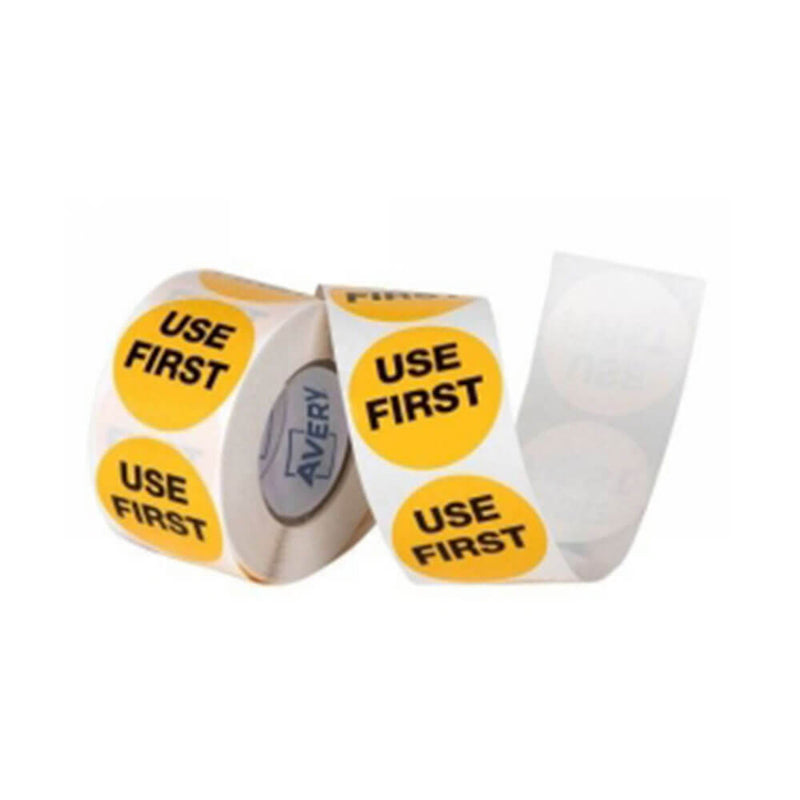 Avery USE FIRST Removable Label 40mm 500/roll (Orange/Black)