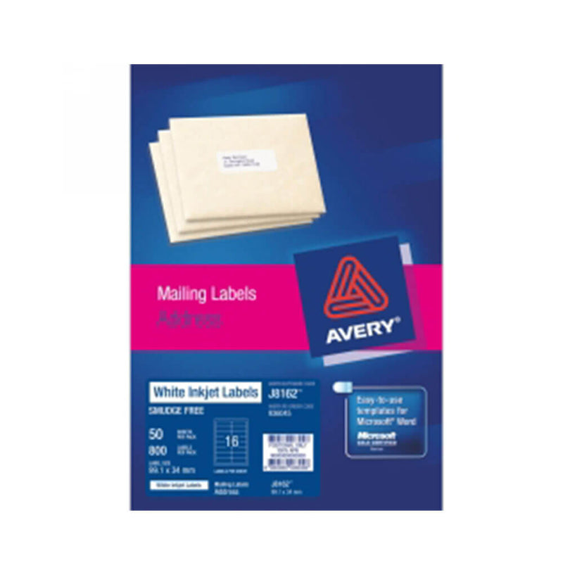 Avery Inkjet Label 99.1mmx34mm (50pk)