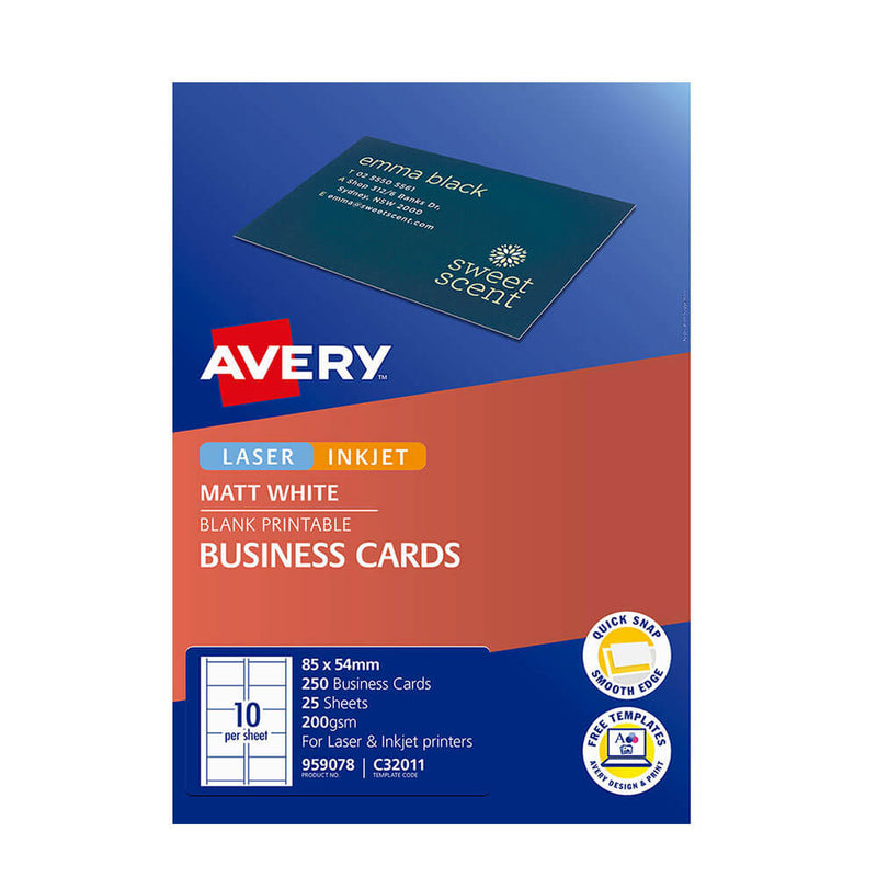 Avery Business Cards A4 (25pk)