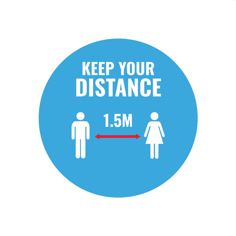 Avery Keep Your Distance 20cm Label A4 (5pk)