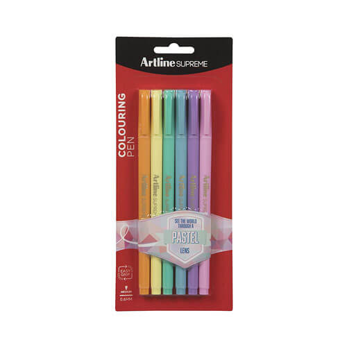 Artline Supreme Fineline Pen 0.6mm (6pk)