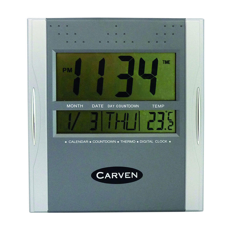 Carven Digital Clock (Silver)