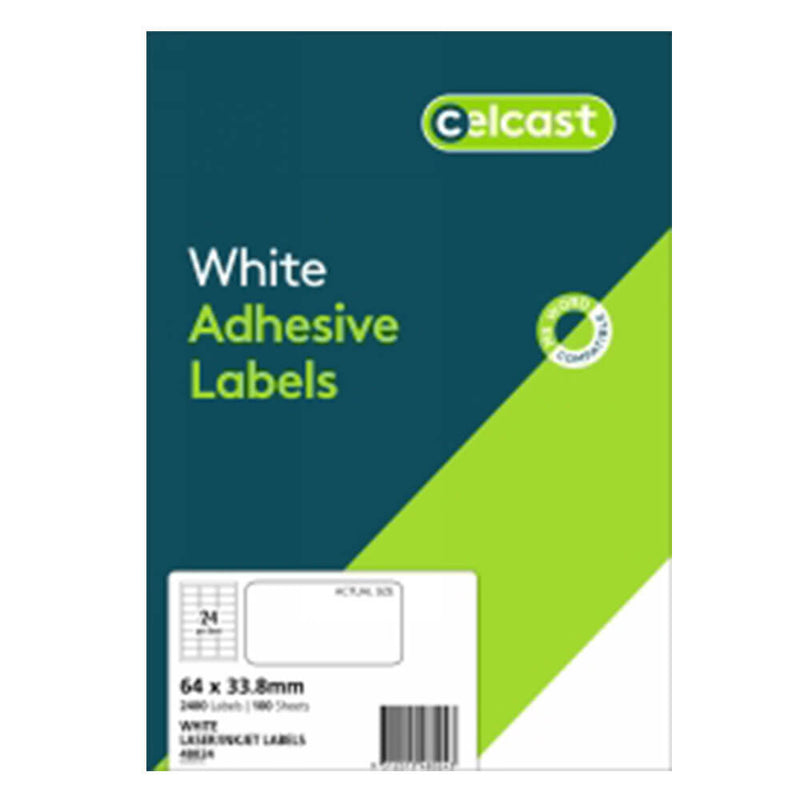 Celcast Laser/Inkjet Labels White (100pk)