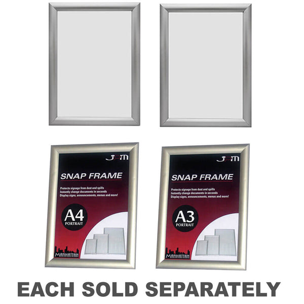 Deflecto Manhattan Snap Frame (Silver)