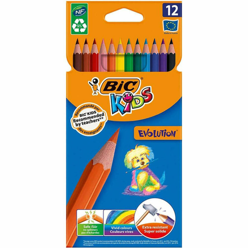 Lápices de colores BiC Kids Evolution (paquete de 12)