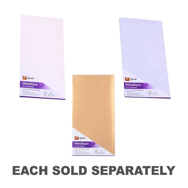 Quill Metallique Envelopes 10pk (DL)