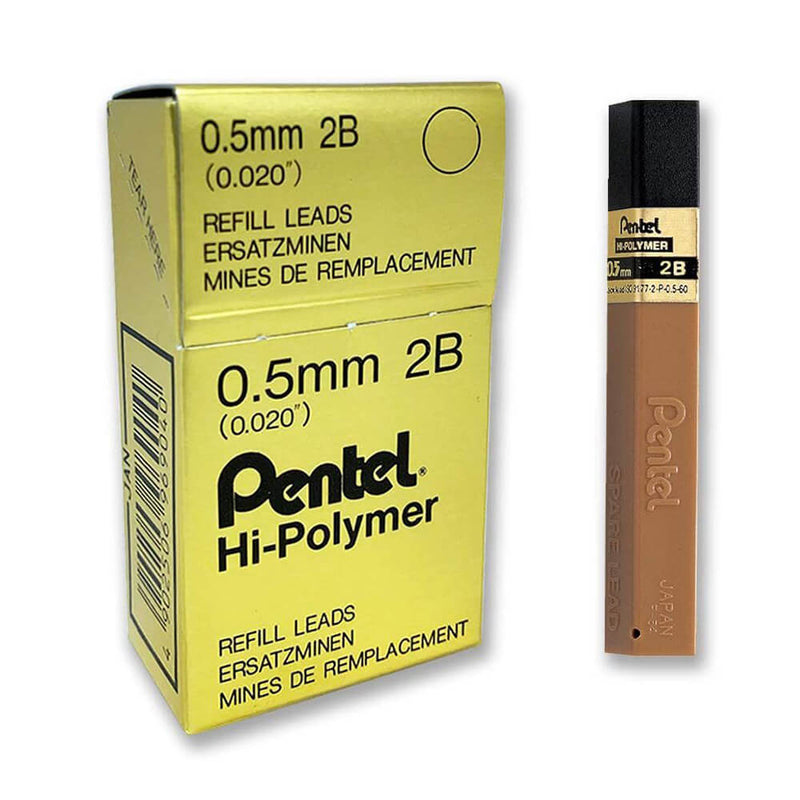  Recambio de plomo Pentel de alto polímero de 0,5 mm (caja de 12)