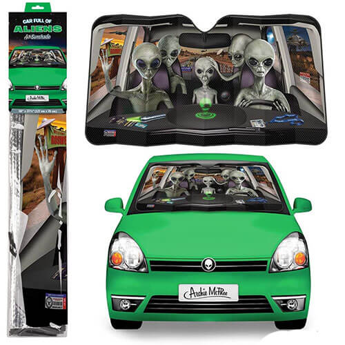 Archie McPhee Car Full Of Aliens Auto Shade Toy